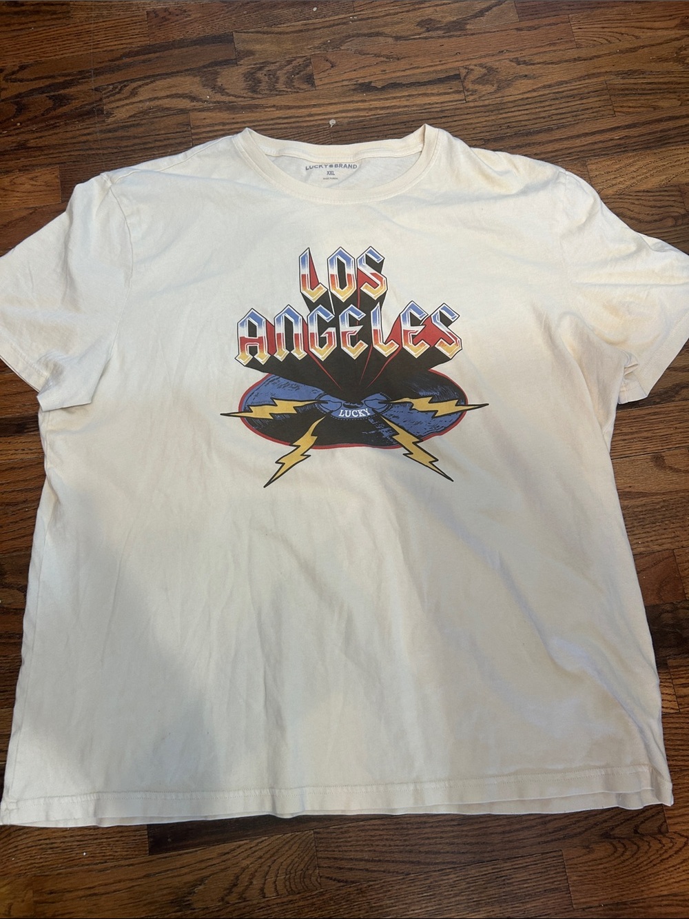 Lucky Brand White "Los Angeles" Graphic Tee